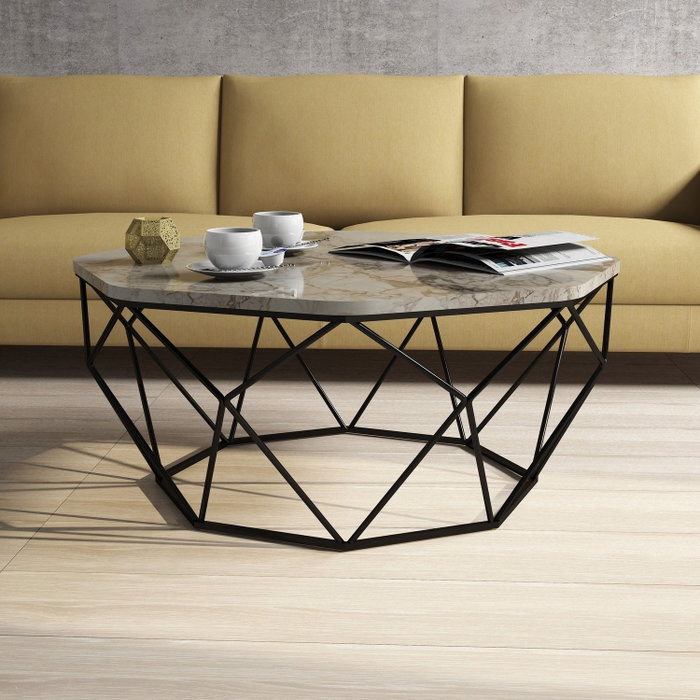 Hanah Home Mesa de centro Diamond - White Marble Hanah Home Mesa de centro Diamond - White Marble